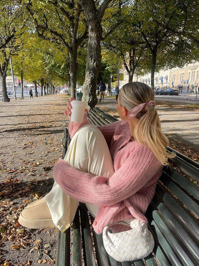 Lora - Lazy Style Loose Solid Color Long Sleeve Cardigan