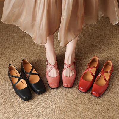 Edith - Leather Mary Janes