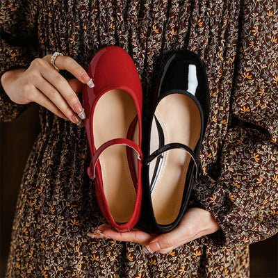 Livy - Leather Mary Janes