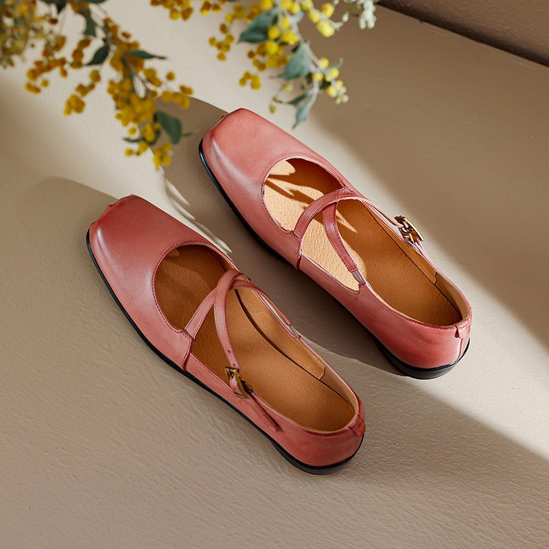 Edith - Leather Mary Janes