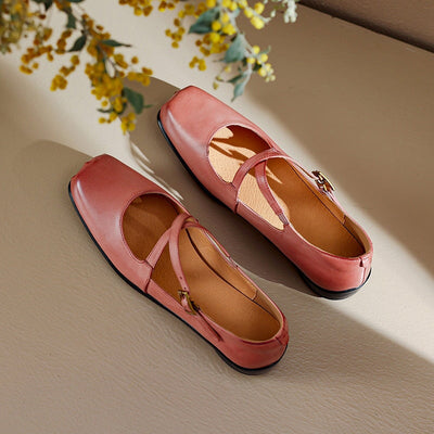Edith - Leather Mary Janes