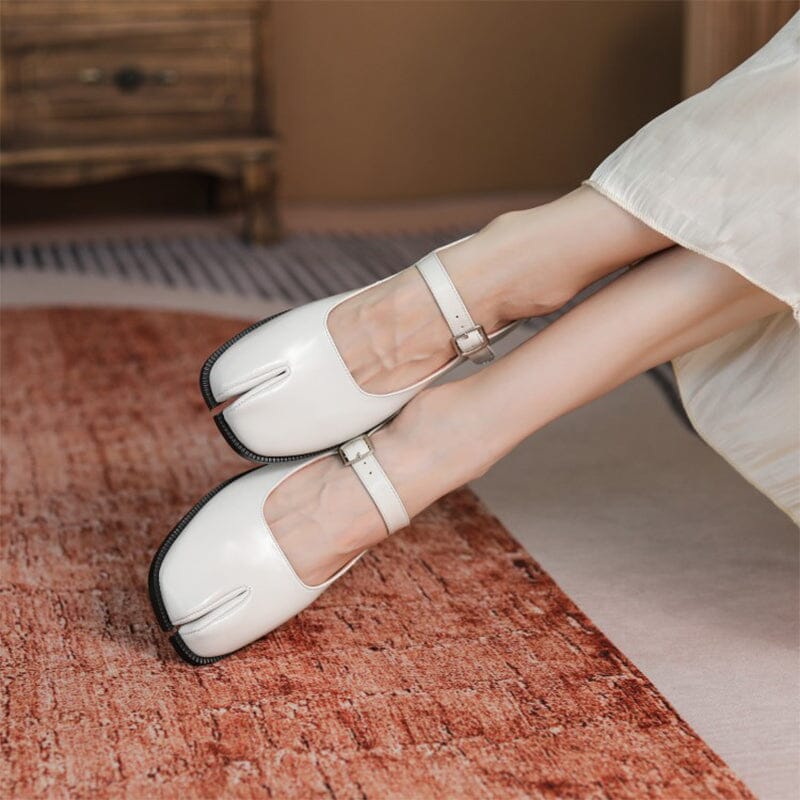 Martha - Leather Mary Janes