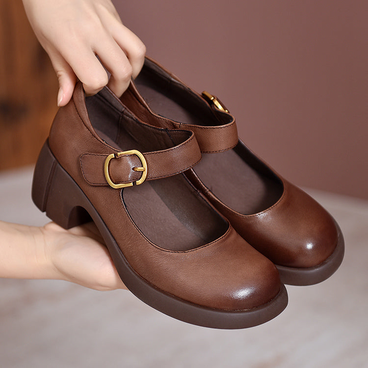 Agnes - Leather Mary Janes