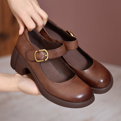 Agnes - Leather Mary Janes