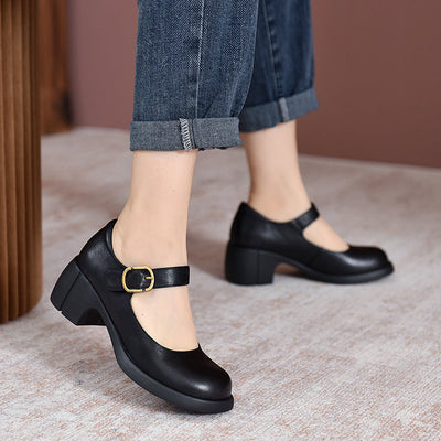 Agnes - Leather Mary Janes