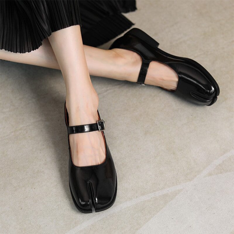 Martha - Leather Mary Janes