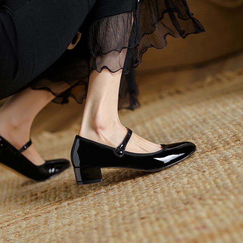 Livy - Leather Mary Janes