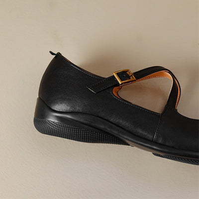 Edith - Leather Mary Janes