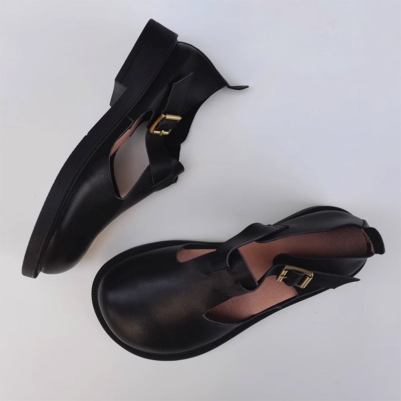 Colette - Leather Mary Janes