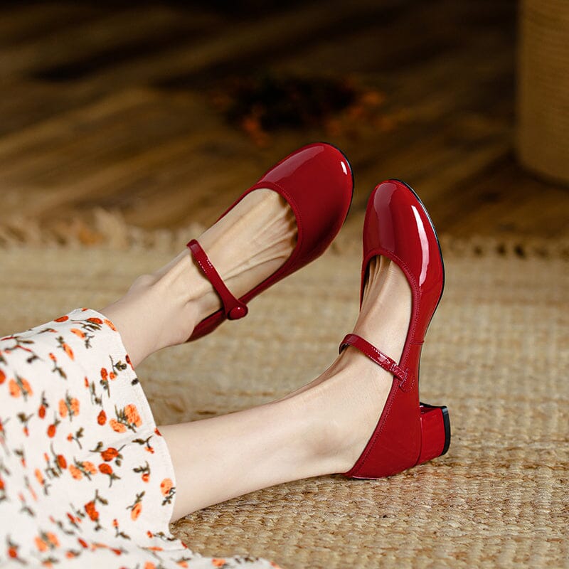 Livy - Leather Mary Janes