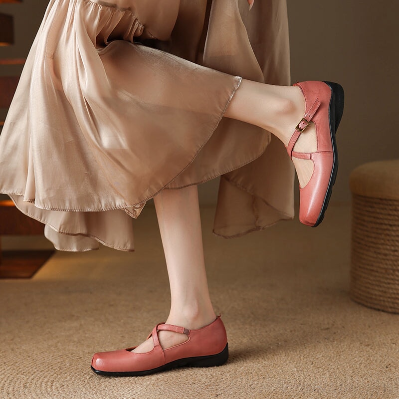 Edith - Leather Mary Janes