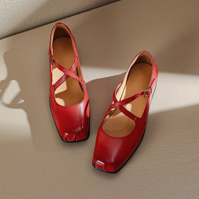 Edith - Leather Mary Janes