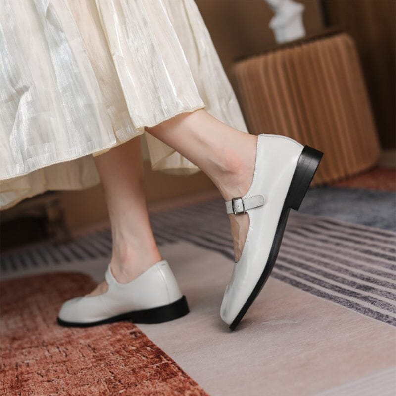 Martha - Leather Mary Janes