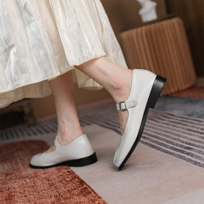 Martha - Leather Mary Janes