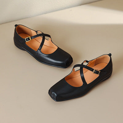 Edith - Leather Mary Janes
