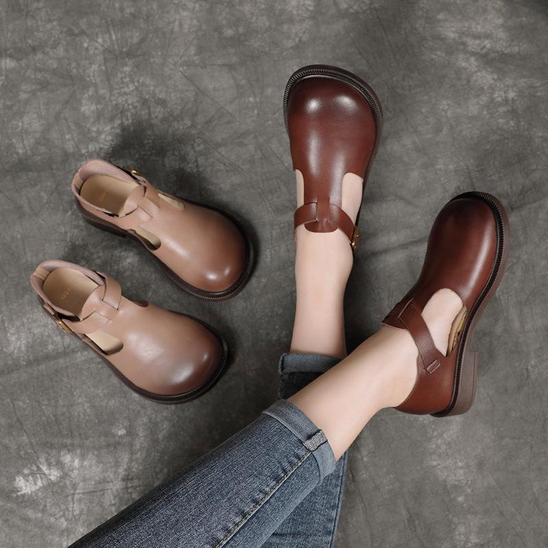 Colette - Leather Mary Janes