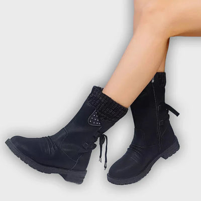 Svea - Retro Thick Heel Winter Boots