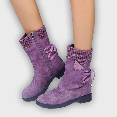 Svea - Retro Thick Heel Winter Boots